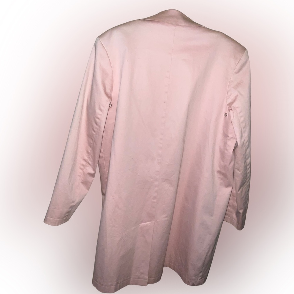 Blush Pink Cotton Blazer Jacket Runway Color Large Button - Picture 3 of 9